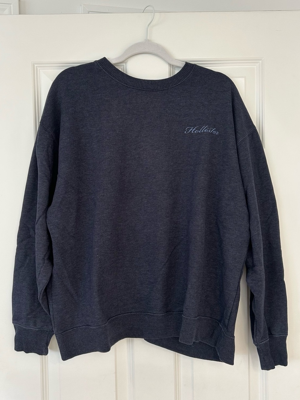 Hollister Navy Blue Oversized Crewneck Sweatshirt